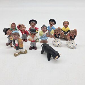 VTG Retro 70’s Red Clay Mud People 2” Terra Cotta Mini Figures Spain Lot of 12